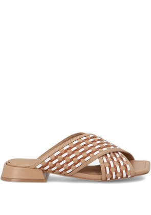 Bruno Premi woven crossover sandals - Brown