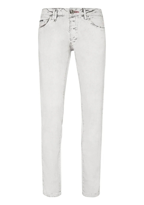 Philipp Plein skull-stamp washed skinny jeans - Neutrals
