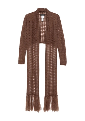 Fabiana Filippi tie-front open-knit cardigan - Brown