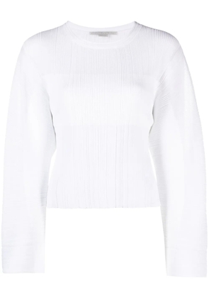 Stella McCartney fine-knit plissé-effect top - White