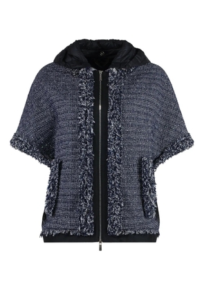 Moorer bouclé-tweed hooded jacket - Blue