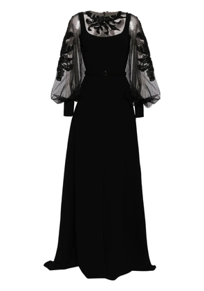 Saiid Kobeisy beaded crepe maxi dress - Black