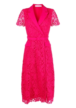 Self-Portrait belted lace midi dress - Pink