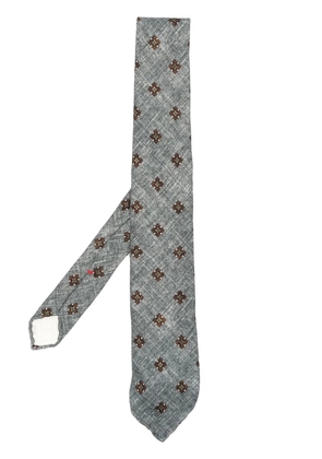 Dell'oglio patterned silk tie - Grey