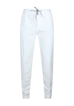 Eleventy pleated drawstring trousers - White