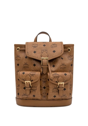 MCM monogram buckle backpack - Brown