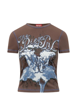 Diesel t-Brenda printed T-shirt - Brown