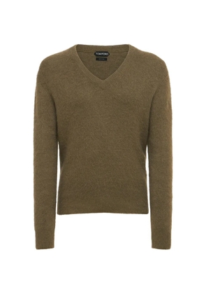 TOM FORD V-neck long-sleeved sweater - Green