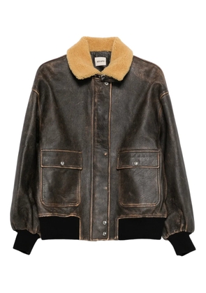 KHAITE Sandor fur collar pocket jacket - Brown