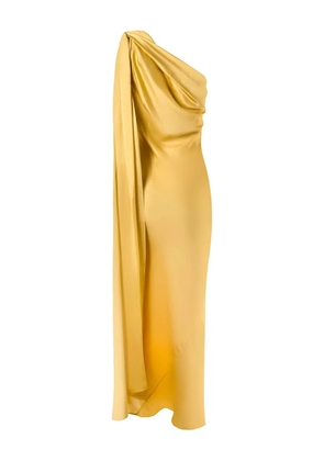 Alejandra Alonso Rojas draped one-shoulder midi dress - Yellow