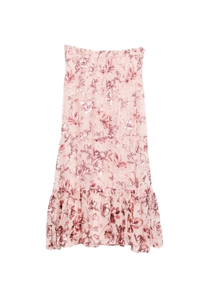 alice + olivia Stevie floral ruffled maxi skirt - Pink