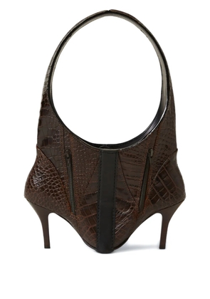 Eden Tan Bootbag croc-embossed leather tote bag - Brown