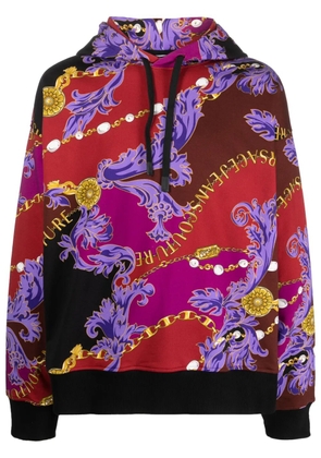 Versace Jeans Couture baroque-print cotton hoodie - Red