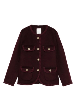 SANDRO wool-blend fitted jacket - Red