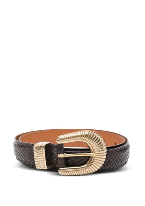 SANDRO embossed-leather buckled belt - Brown
