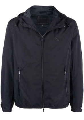 Emporio Armani water-repellent hooded jacket - Blue