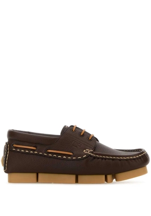 FENDI leather lace-up loafers - Brown