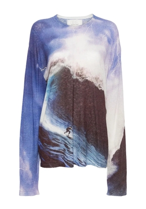 ERL wave-print T-shirt - Purple