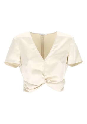 Patrizia Pepe twist-front satin top - Neutrals