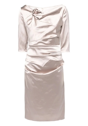 Talbot Runhof draped detailing dress - Neutrals