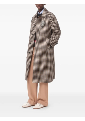 Valentino Garavani single-breasted cotton and wool coat with Vichy-pattern - Neutrals