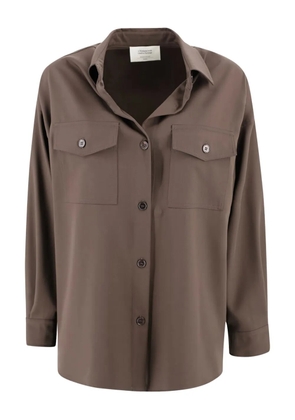 Weekend Max Mara double-pocket virgin-wool shirt - Brown