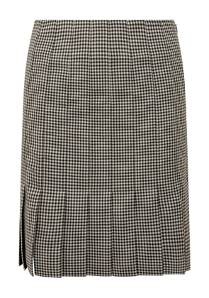 Ferragamo pleated gingham mini skirt - Black