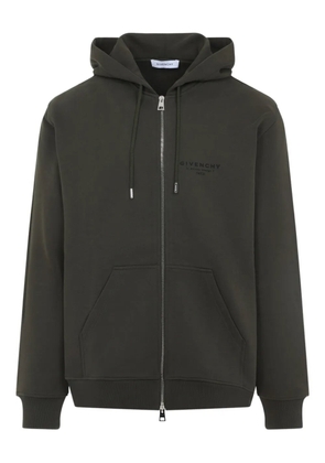 Givenchy logo-embroidered zip-up hoodie - Green