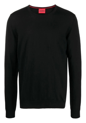 HUGO fine-knit round-neck jumper - Black