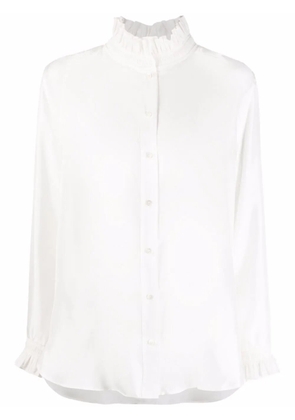 SANDRO gathered-collar silk shirt - White