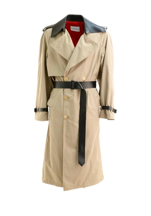 Givenchy leather-detail trench coat - Neutrals