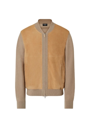Zegna panelled-design bomber jacket - Neutrals