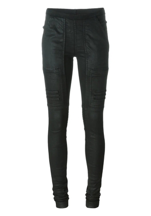 Rick Owens DRKSHDW wax effect biker skinny trousers - Black