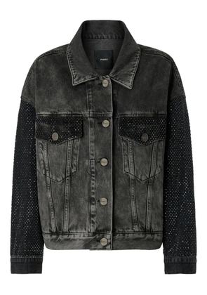PINKO stonewashed embellished denim jacket - Black