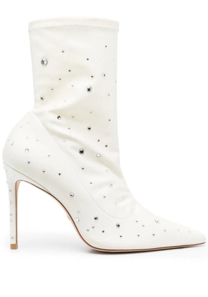 Stuart Weitzman crystal-embellished 110mm boots - White