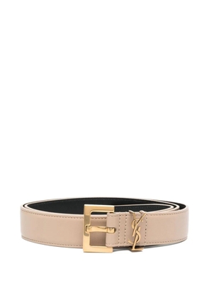 Saint Laurent monogram logo belt - Neutrals
