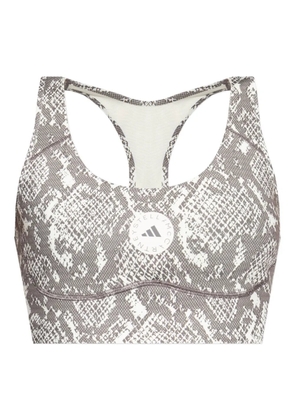 adidas by Stella McCartney racer-back snake-print sports bra - Grey