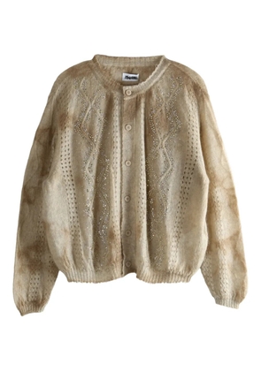 Magliano embellished cable-knit cardigan - Neutrals