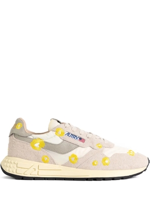 Autry floral-embroidery low-top sneakers - Neutrals