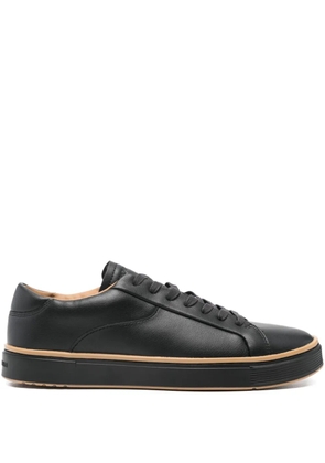Emporio Armani leather lace-up sneakers - Black