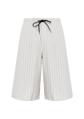 Y-3 pinstripe drawstring shorts - Neutrals