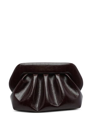 Themoirè Bios gathered-effect clutch bag - Brown