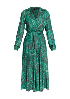 ETRO paisley-print tie-waist midi day dress - Green