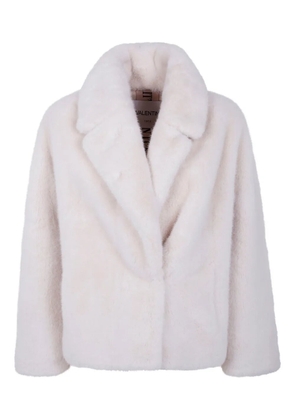 VALENTINI 1972 faux-fur collared jacket - Neutrals
