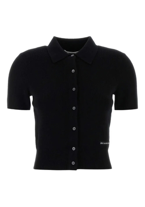 Alexander Wang wool polo-neck cardigan - Black