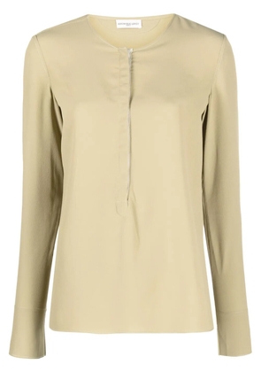 Veronique Leroy round-neck long-sleeve blouse - Green