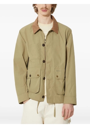 Barbour corduroy-collar button jacket - Green