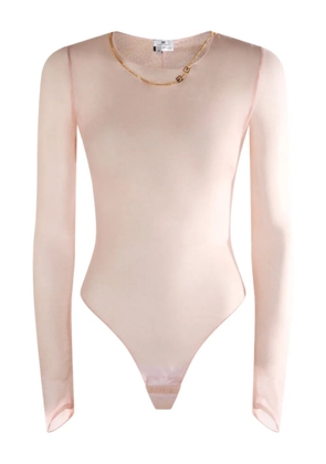 Elisabetta Franchi necklace-embellished sheer bodysuit - Neutrals