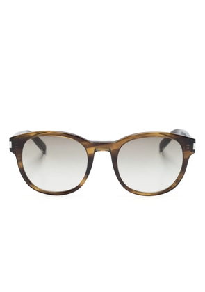 Saint Laurent Eyewear logo-engraved round-frame sunglasses - Brown