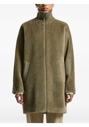 Peserico high-neck zip-front coat - Green